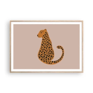 Poster in cornice rovere chiaro - Il leopardo è un motivo di moda - 100x70 cm