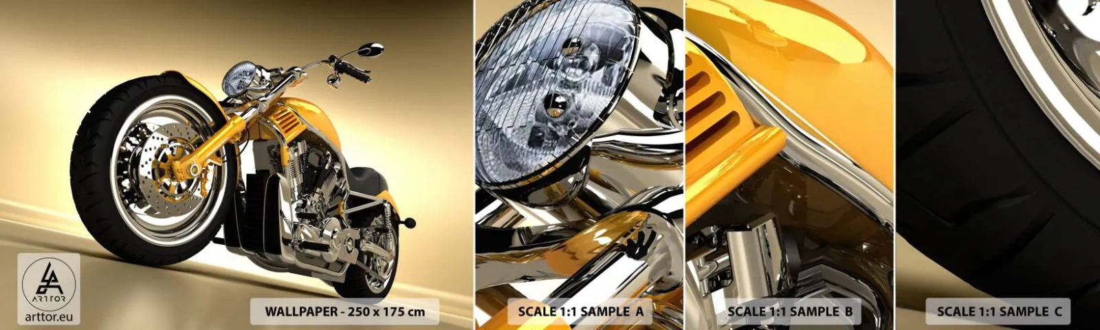 Campione di Fotomurale Adesivo Deluxe Sticker - Sogno di forza e di velocità - Moto, Motore, Settore automobilistico - 100x30 cm