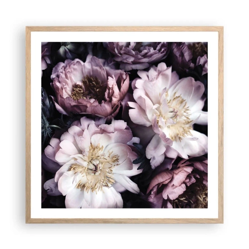 Poster in cornice rovere chiaro - Bouquet nel vecchio stile - 60x60 cm