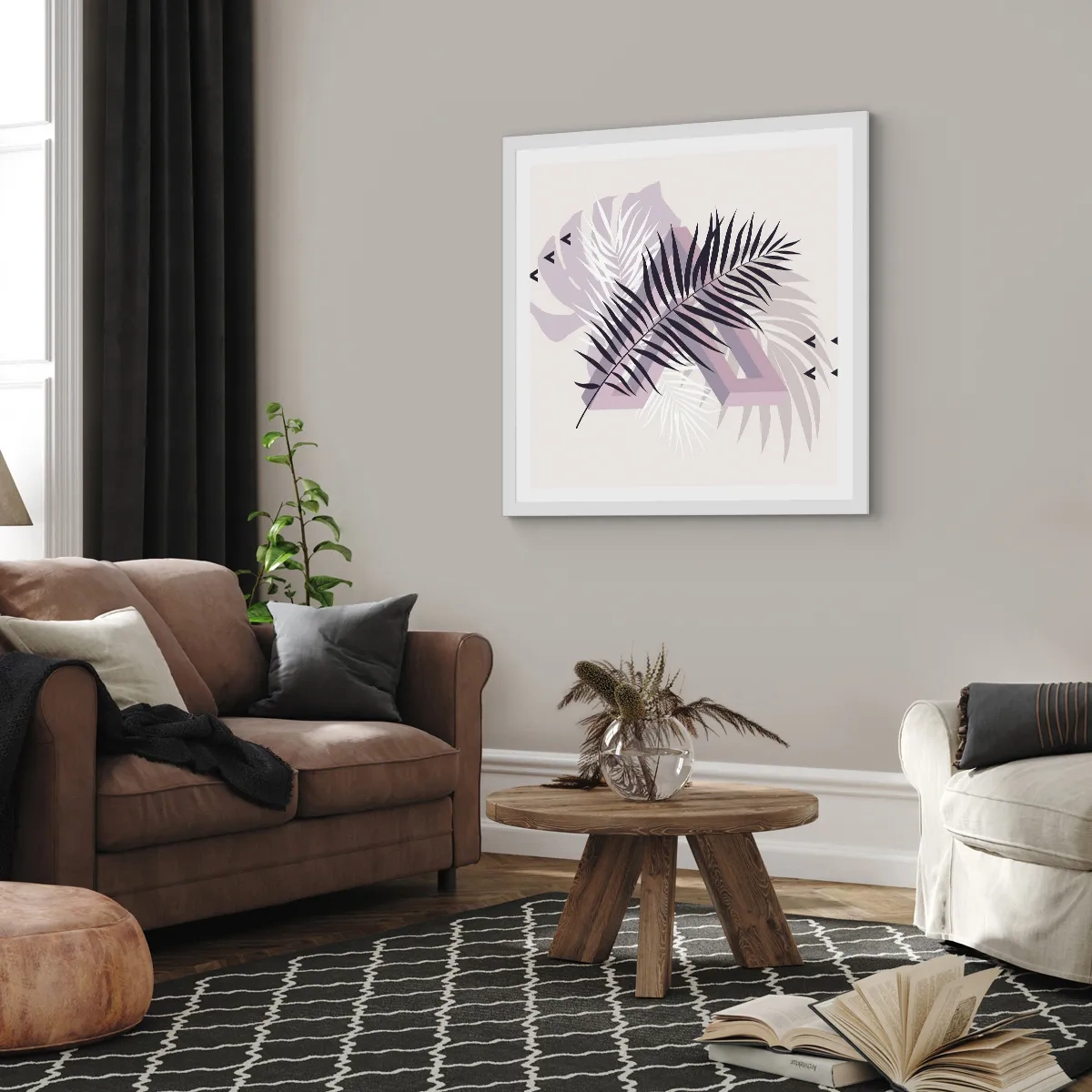 Poster in cornice bianca - L'ombra dell'ombra - 60x60 cm