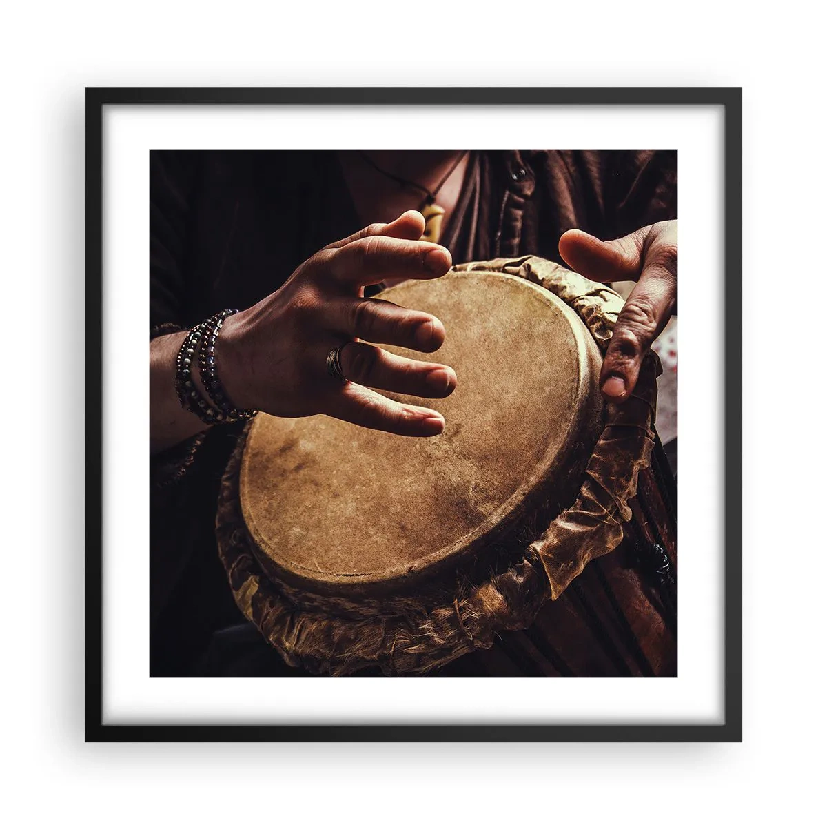 Poster in cornice nera - Al ritmo del cuore - 50x50 cm