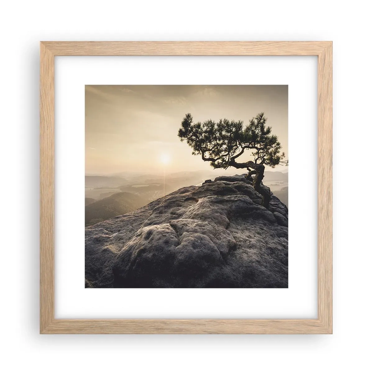 Poster in cornice rovere chiaro - La vita vince sempre - 30x30 cm