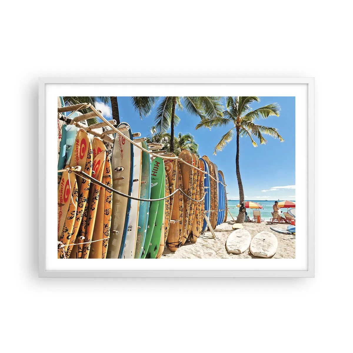 Poster in cornice bianca - Divertimento sotto il sole - 70x50 cm