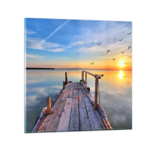 Quadro su vetro - Camminando verso il sole - 30x30 cm