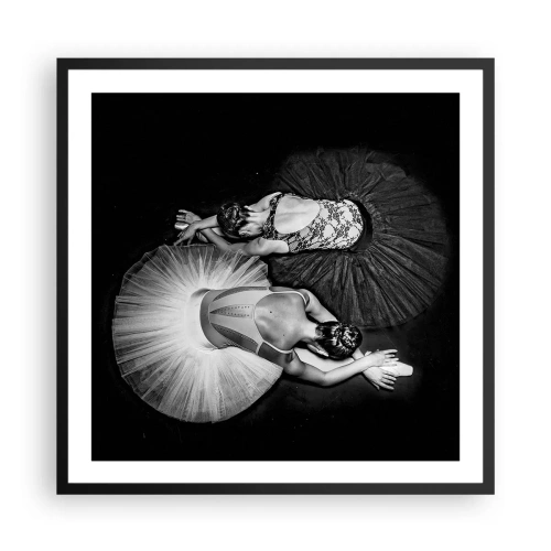 Poster in cornice nera - Yin e yang -  equilibrio ideale - 60x60 cm