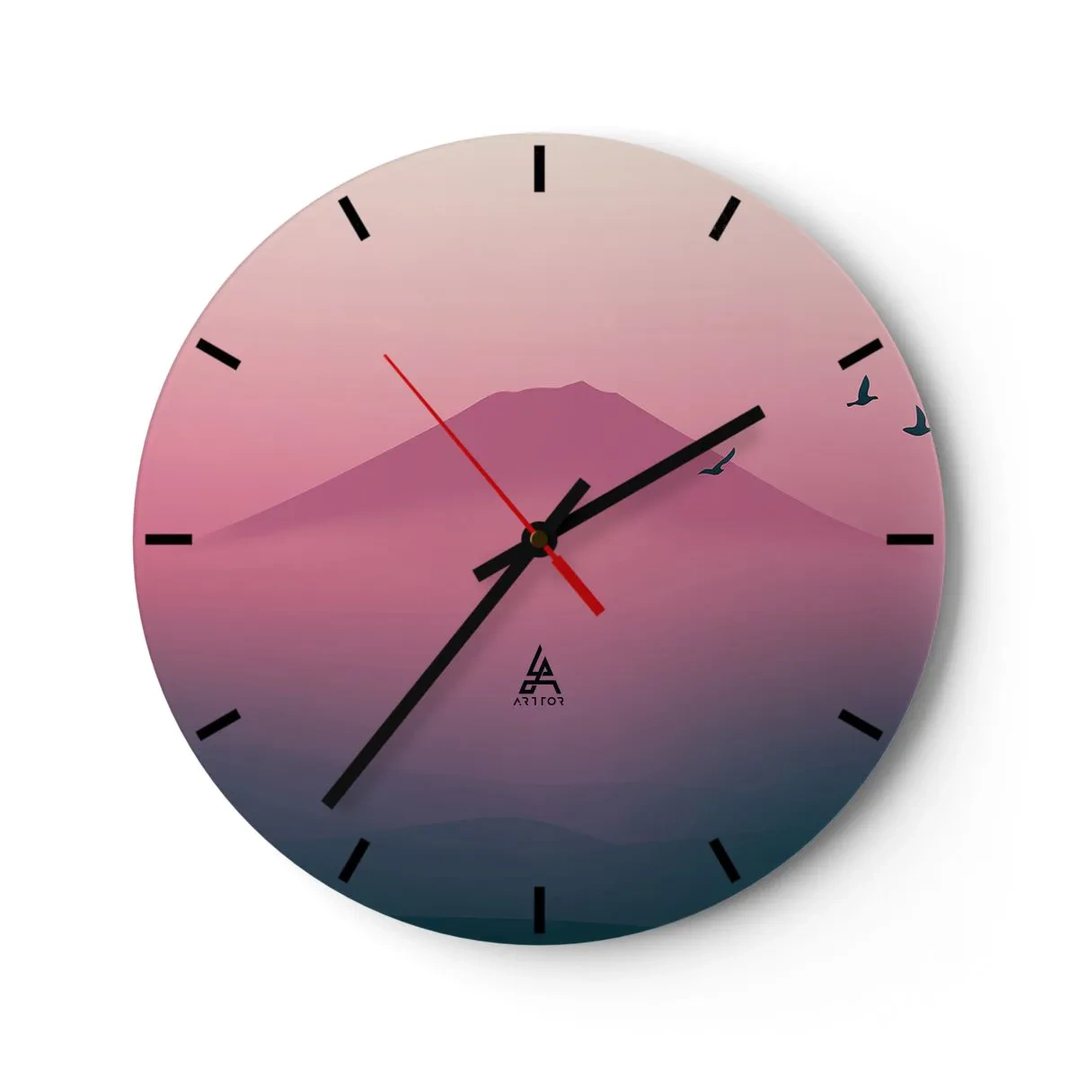 Orologio da parete - Orologio in Vetro - Viandanti sopra le nuvole - 40x40 cm
