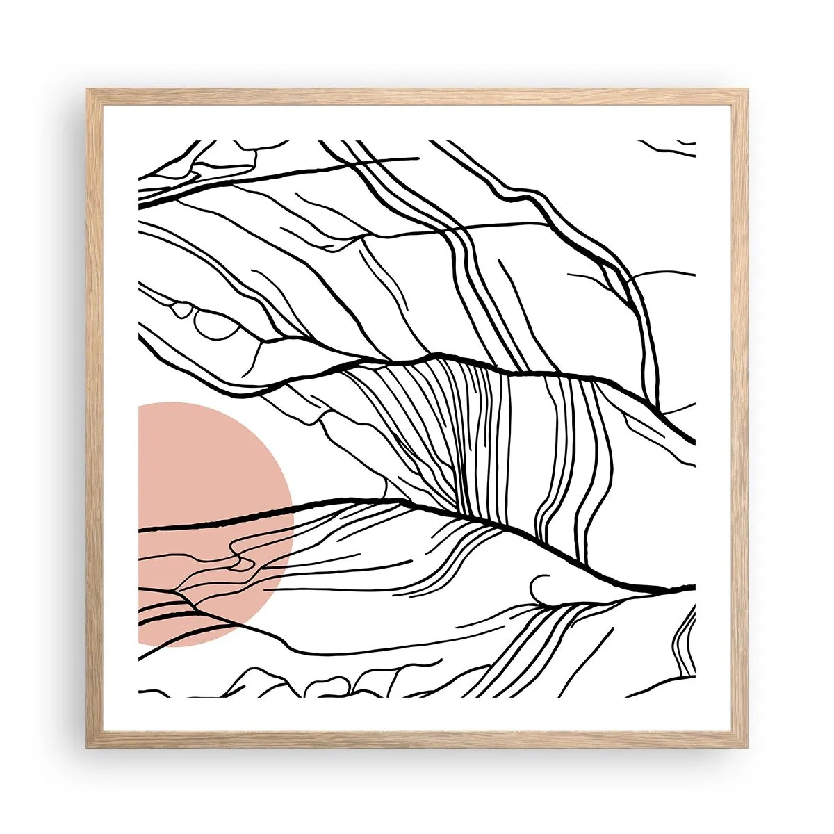 Poster in cornice rovere chiaro - Nella rete dei rami - 60x60 cm