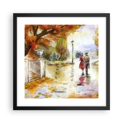 Poster in cornice nera - Autunno romantico nel parco - 40x40 cm