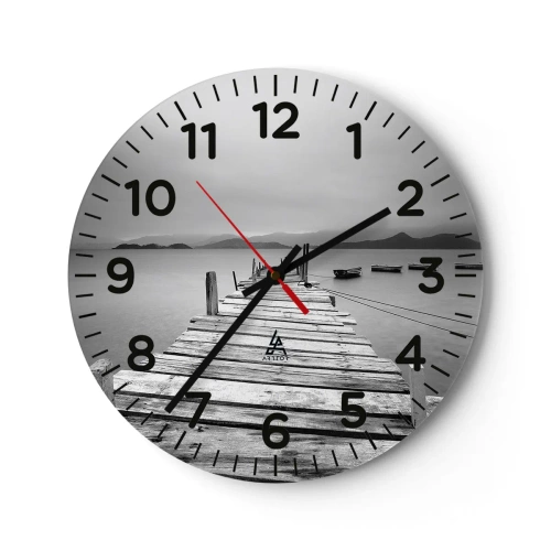 Orologio da parete - Orologio in Vetro - Dietro i monti, dietro i mari - 40x40 cm
