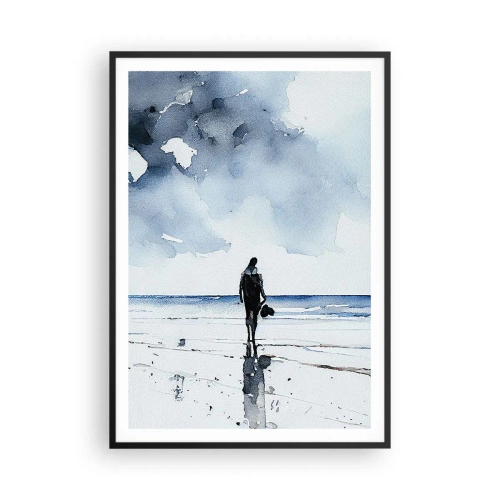 Poster in cornice nera - Dialogo con il mare - 70x100 cm