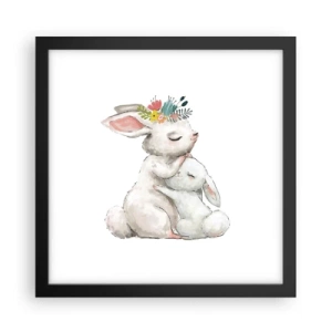 Poster in cornice nera - Da mamma si sta meglio - 30x30 cm