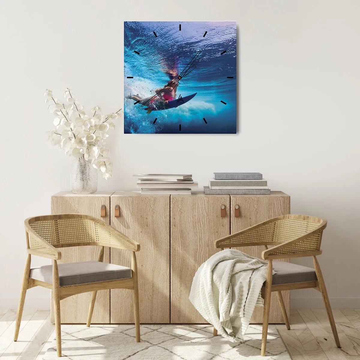 Orologio da parete - Orologio in Vetro - La profondità della gioia - 40x40 cm