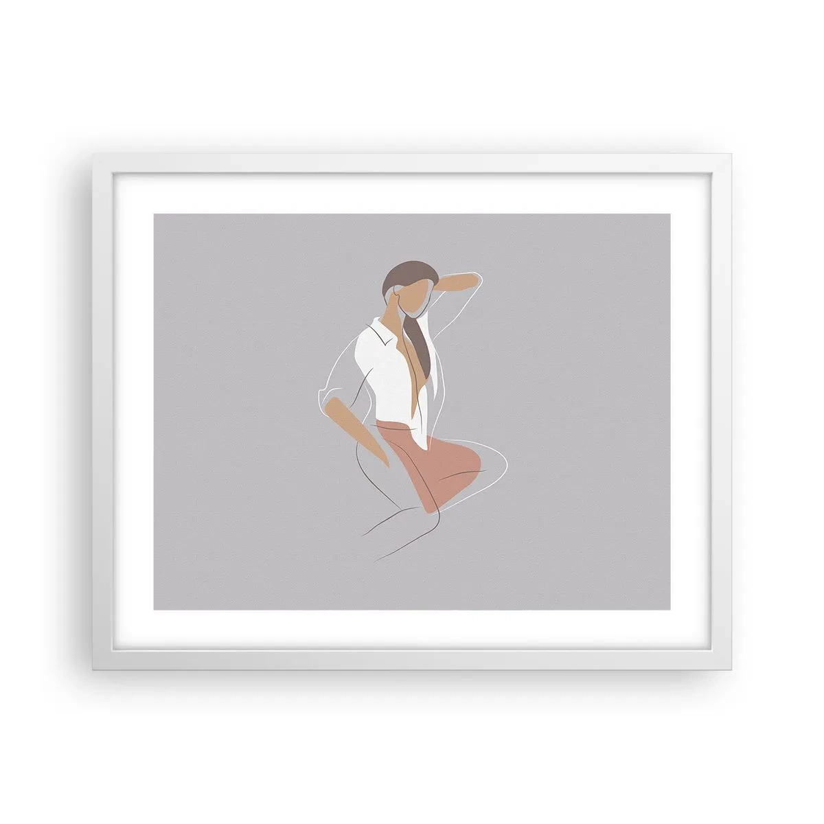 Poster in cornice bianca - Profilo di bellezza - 50x40 cm