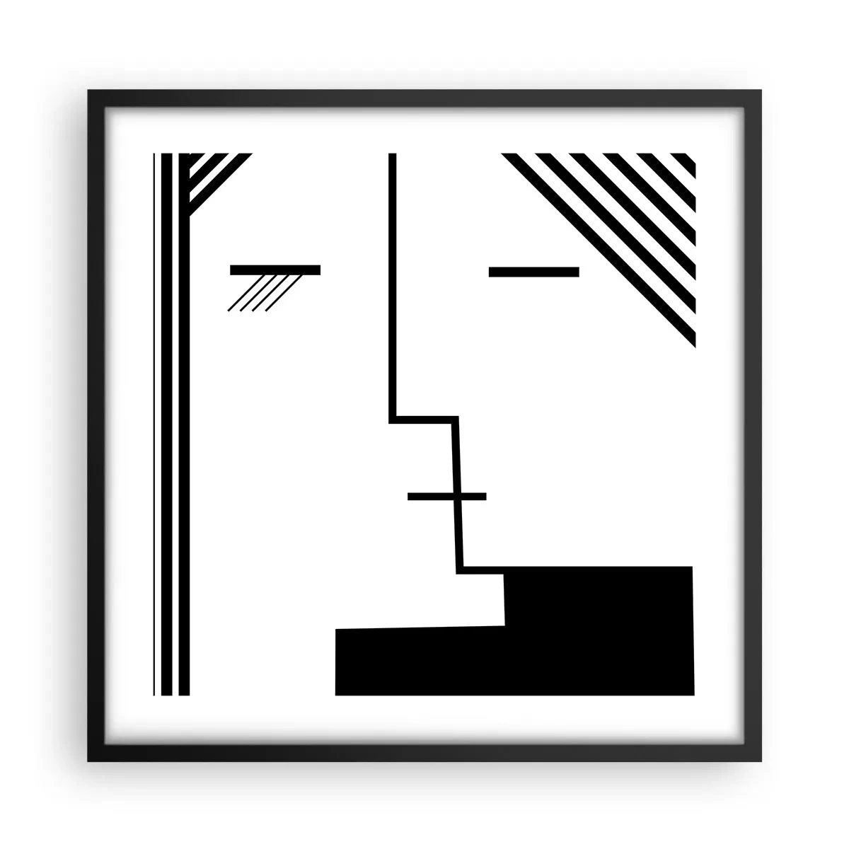 Poster in cornice nera - Semplicemente un bacio - 50x50 cm