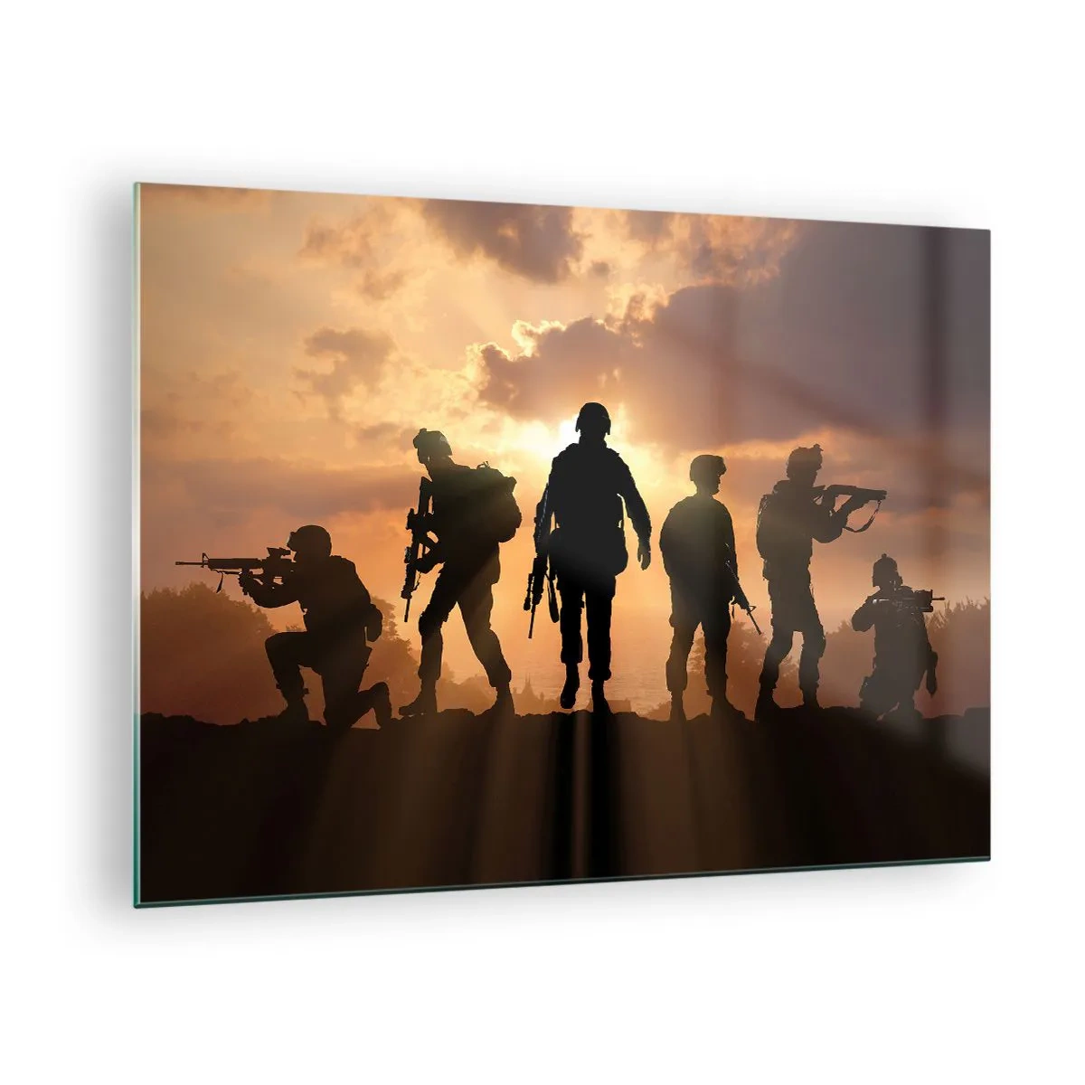 Quadro su vetro - Fratelli d'armi - 70x50cm - Brothers in arms - Decorazione murale moderna per soggiorno e camera da letto ARTTOR