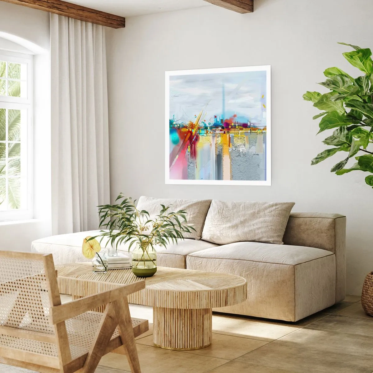 Poster - Il ponte della gioia sul fiume della vita - 50x50 cm