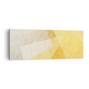 Quadro su tela - Stampe su Tela - Forme geometriche in tonalità oro e chiare - 140x50cm - La pace della geometria - Decorazione murale moderna per soggiorno e camera da letto ARTTOR