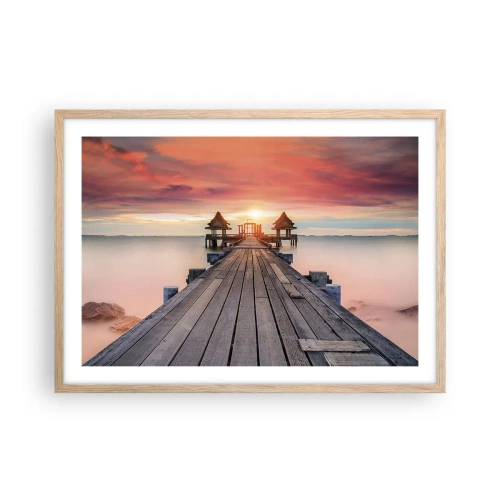 Poster in cornice rovere chiaro - Tramonto d'oriente - 70x50 cm
