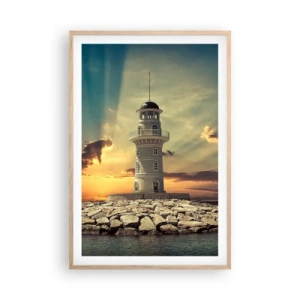 Poster in cornice rovere chiaro - Luce - Bontà - Bellezza - 61x91 cm