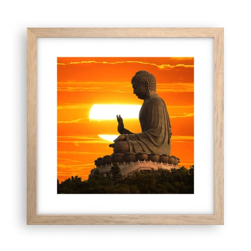 Poster in cornice rovere chiaro - Senza paura davanti al mondo - 30x30 cm