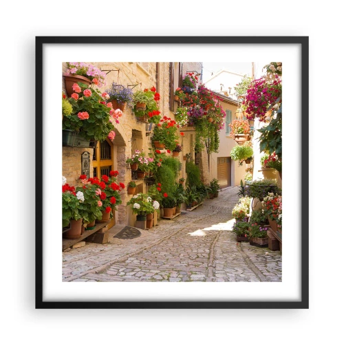 Poster in cornice nera - Un'esplosione di fiori - 50x50 cm