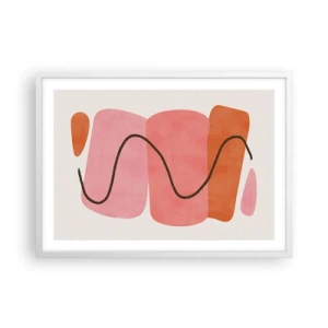 Poster in cornice bianca - Il delicato movimento delle forme - 70x50 cm