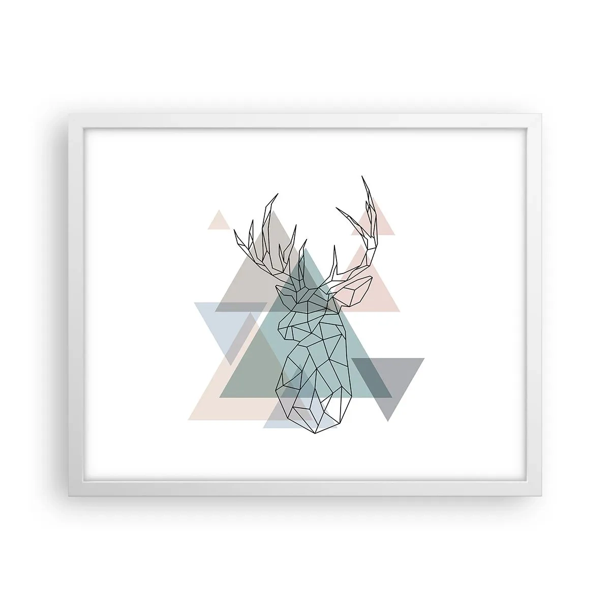 Poster in cornice bianca - Nel bosco geometrico - 50x40 cm