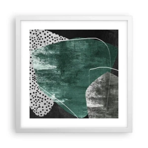 Poster in cornice bianca - Astrazione colorata con petalo d'oro - 40x40 cm
