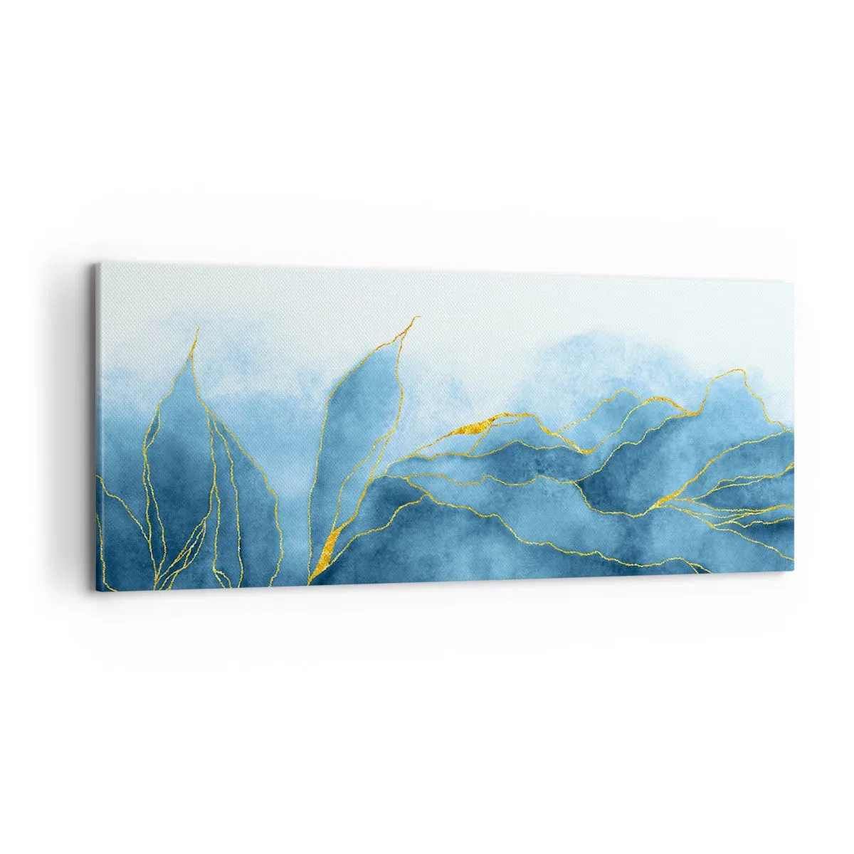 Quadro su tela - Stampe su Tela - Blu nell'oro - 100x40 cm