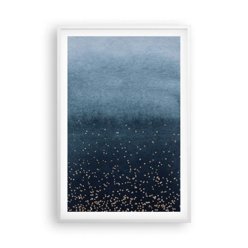 Poster in cornice bianca - Composizione: fasi blu - 61x91 cm