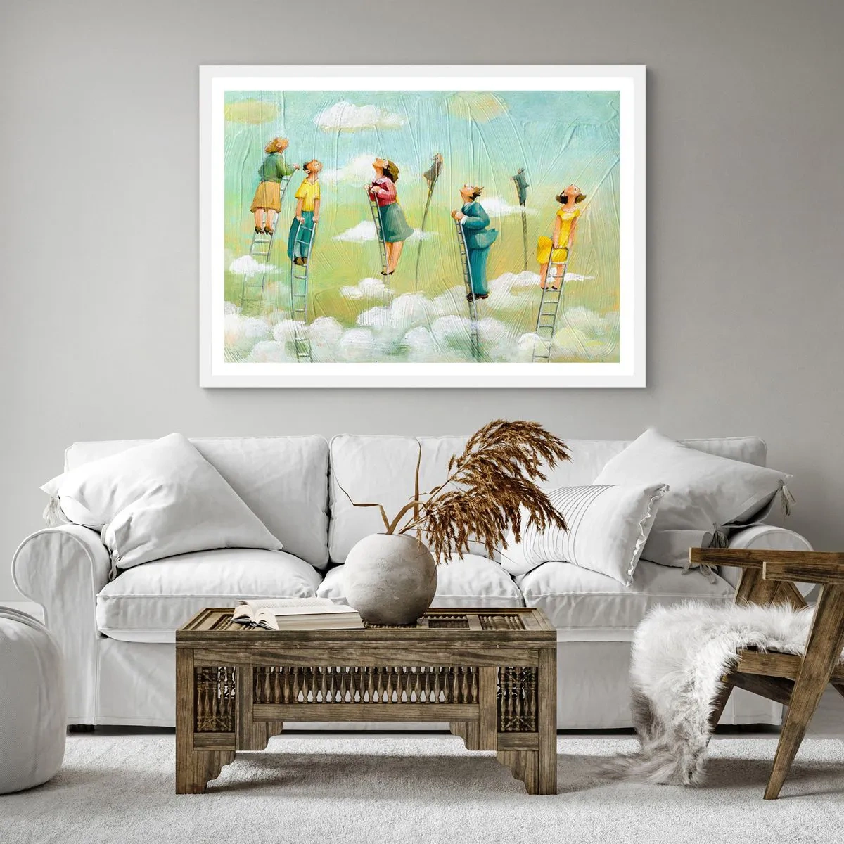 Poster in cornice bianca - Seguendo i propri sogni - 50x50 cm