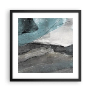 Poster in cornice nera - Astrazione: rocce e ghiaccio - 40x40 cm