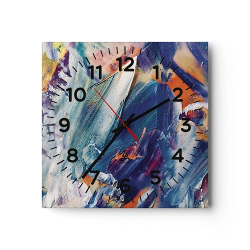 Orologio da parete - Orologio in Vetro - La confusione del colore - 40x40 cm