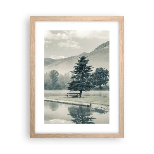 Poster in cornice rovere chiaro - Il lago dorme ancora - 30x40 cm