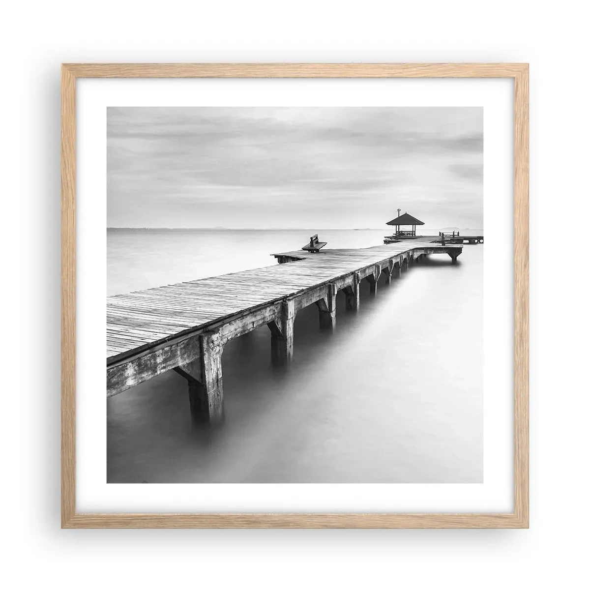 Poster in cornice rovere chiaro - Sempre più lontano. - 50x50 cm