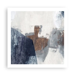 Poster - Forme blu e marroni - 60x60 cm
