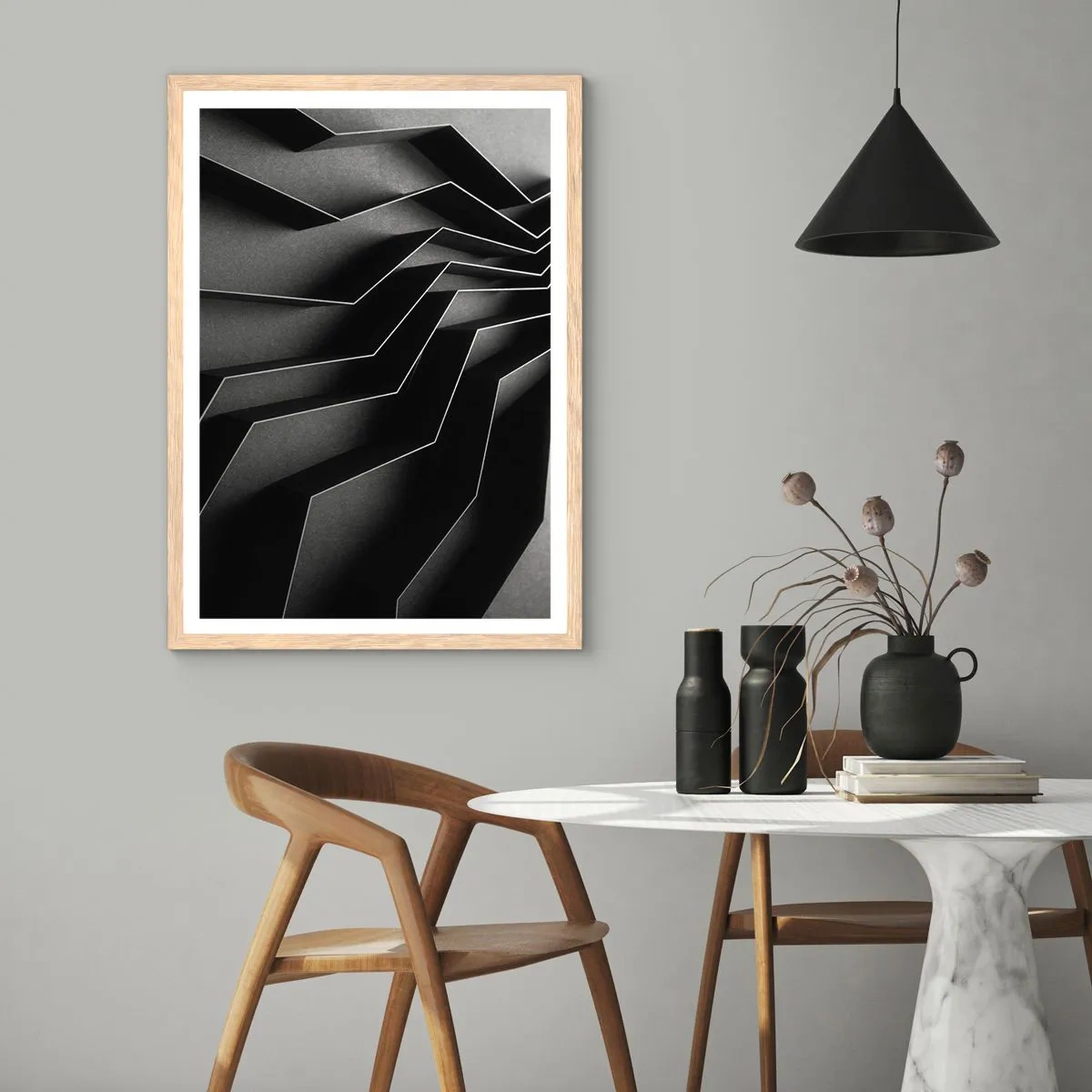 Poster in cornice rovere chiaro - Ordine tridimensionale - 61x91 cm