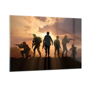 Quadro su vetro - Fratelli d'armi - 120x80cm - Brothers in arms - Decorazione murale moderna per soggiorno e camera da letto ARTTOR