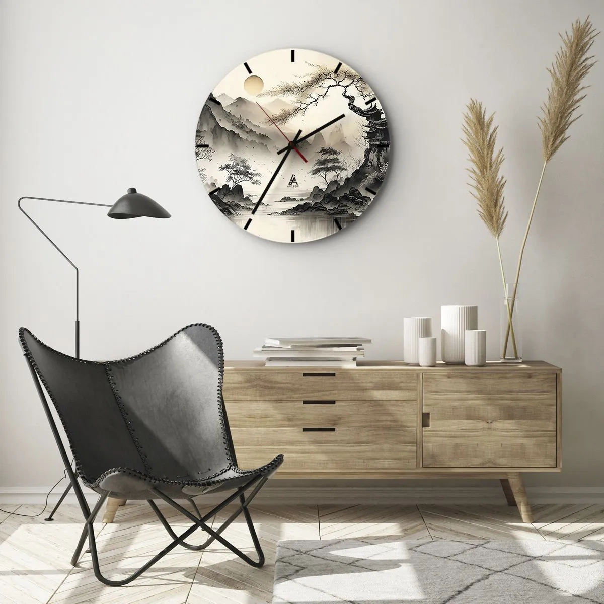 Orologio da parete - Orologio in Vetro - Il fascino irripetibile dell'oriente - 40x40 cm