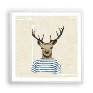 Poster in cornice bianca - Mi piacciono le camicie a righe! - 60x60 cm