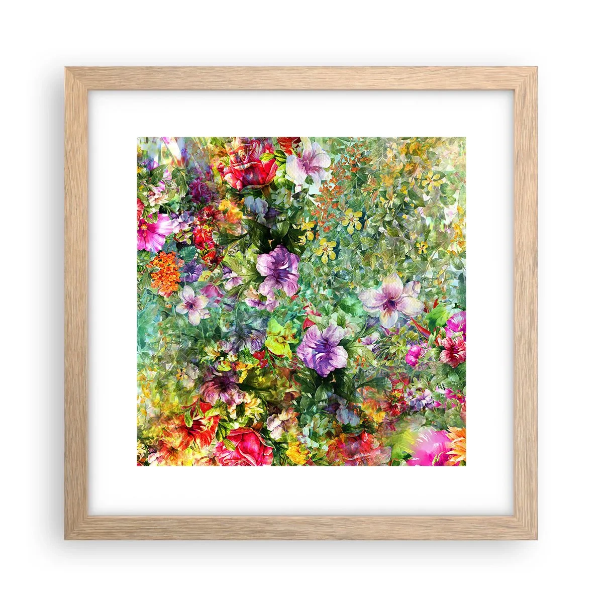 Poster in cornice rovere chiaro - Perdersi nei fiori - 30x30 cm