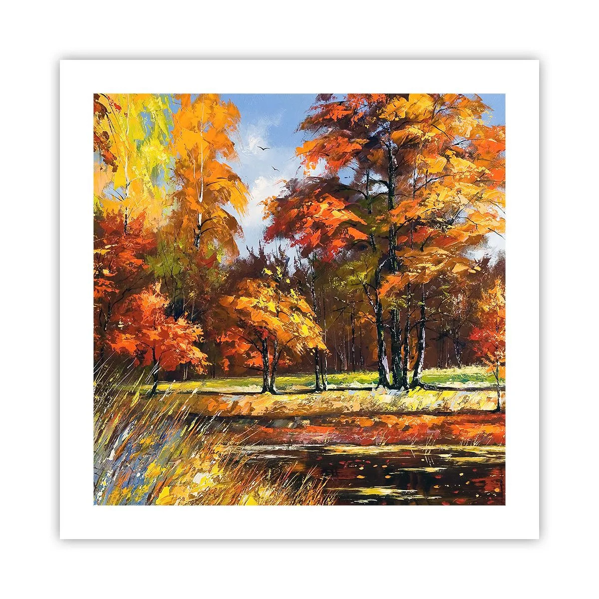 Poster - Paesaggio in oro e marrone - 50x50 cm
