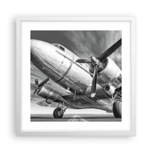 Poster in cornice bianca - Sempre pronto al volo - 40x40 cm