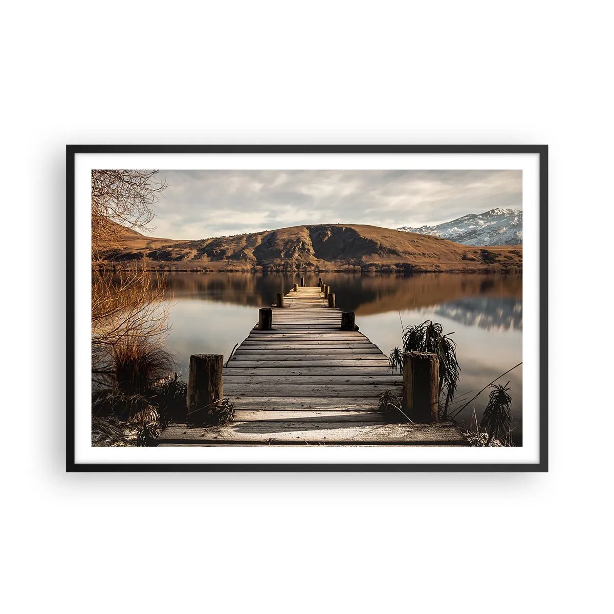 Poster in cornice nera - Paesaggio nel silenzio - 91x61 cm