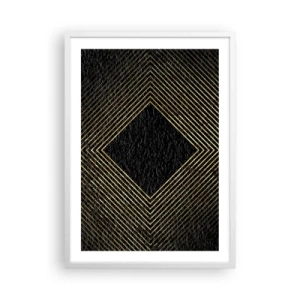Poster in cornice bianca - Geometria in stile glamour - 50x70 cm