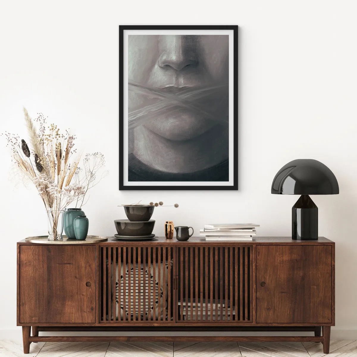 Poster in cornice nera - Neanche una parola - 40x50 cm