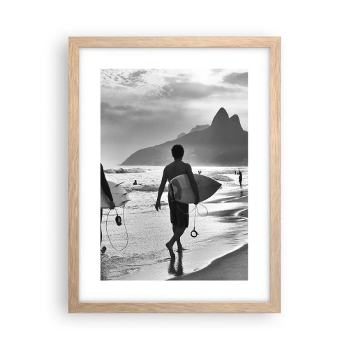 Poster in cornice rovere chiaro - Samba su un'unica onda - 30x40 cm