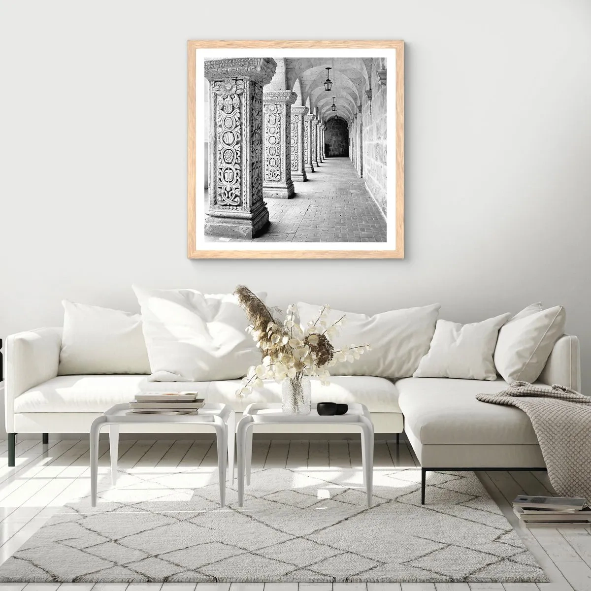 Poster in cornice rovere chiaro - Dove porterà? - 60x60 cm