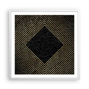 Poster in cornice bianca - Geometria in stile glamour - 60x60 cm