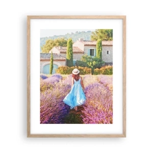 Poster in cornice rovere chiaro - La ragazza nella lavanda - 40x50 cm